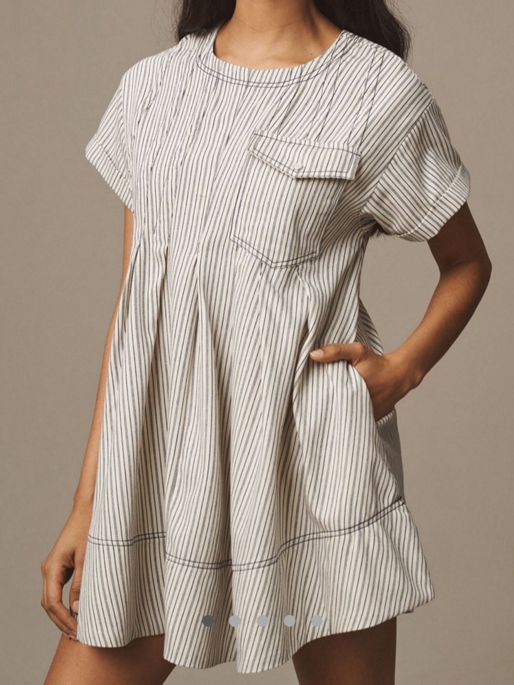 Anthropologie Pilcro short-sleeve denim mini swing dress